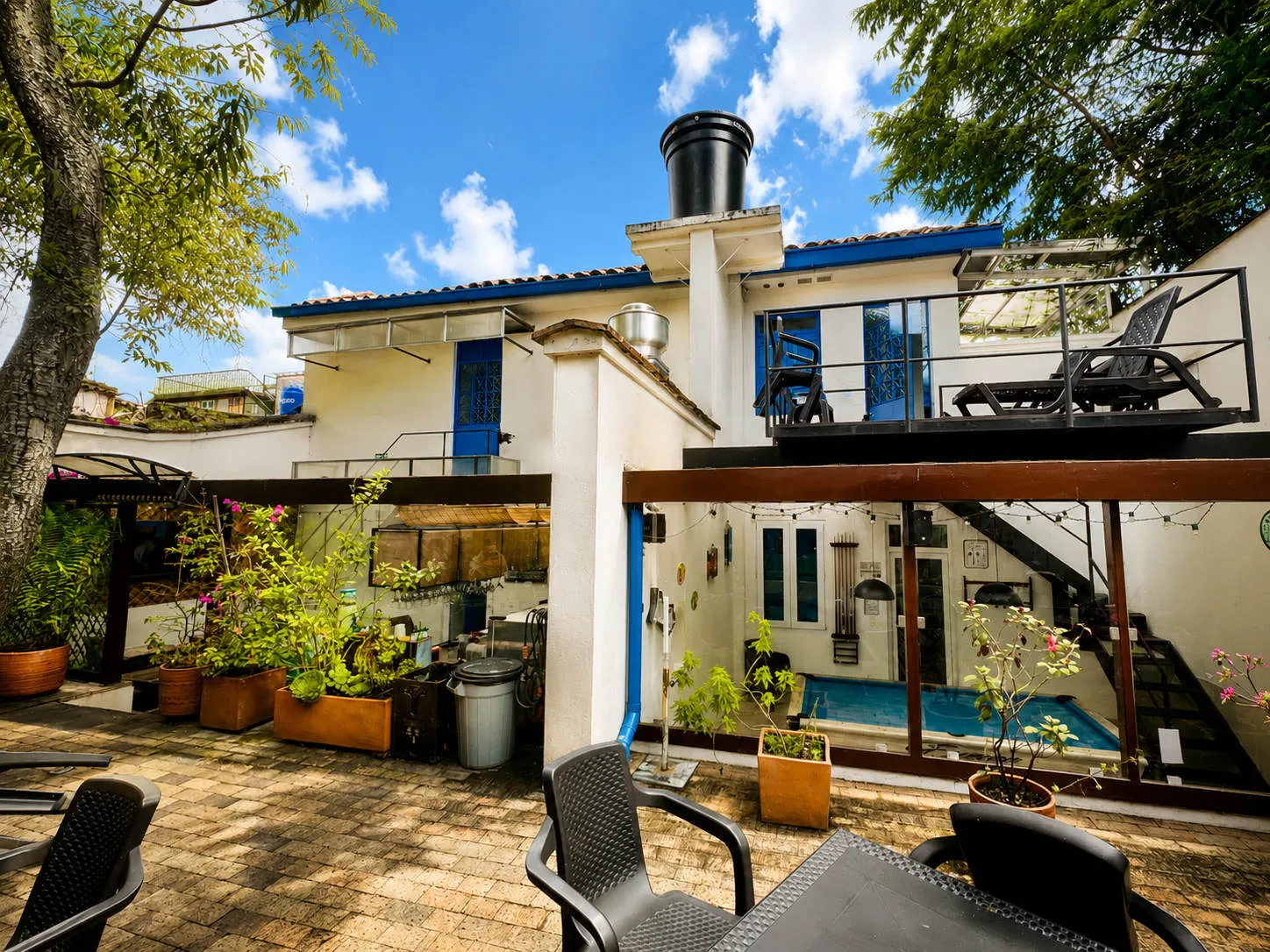 Die Terrasse des Granada Hostel
