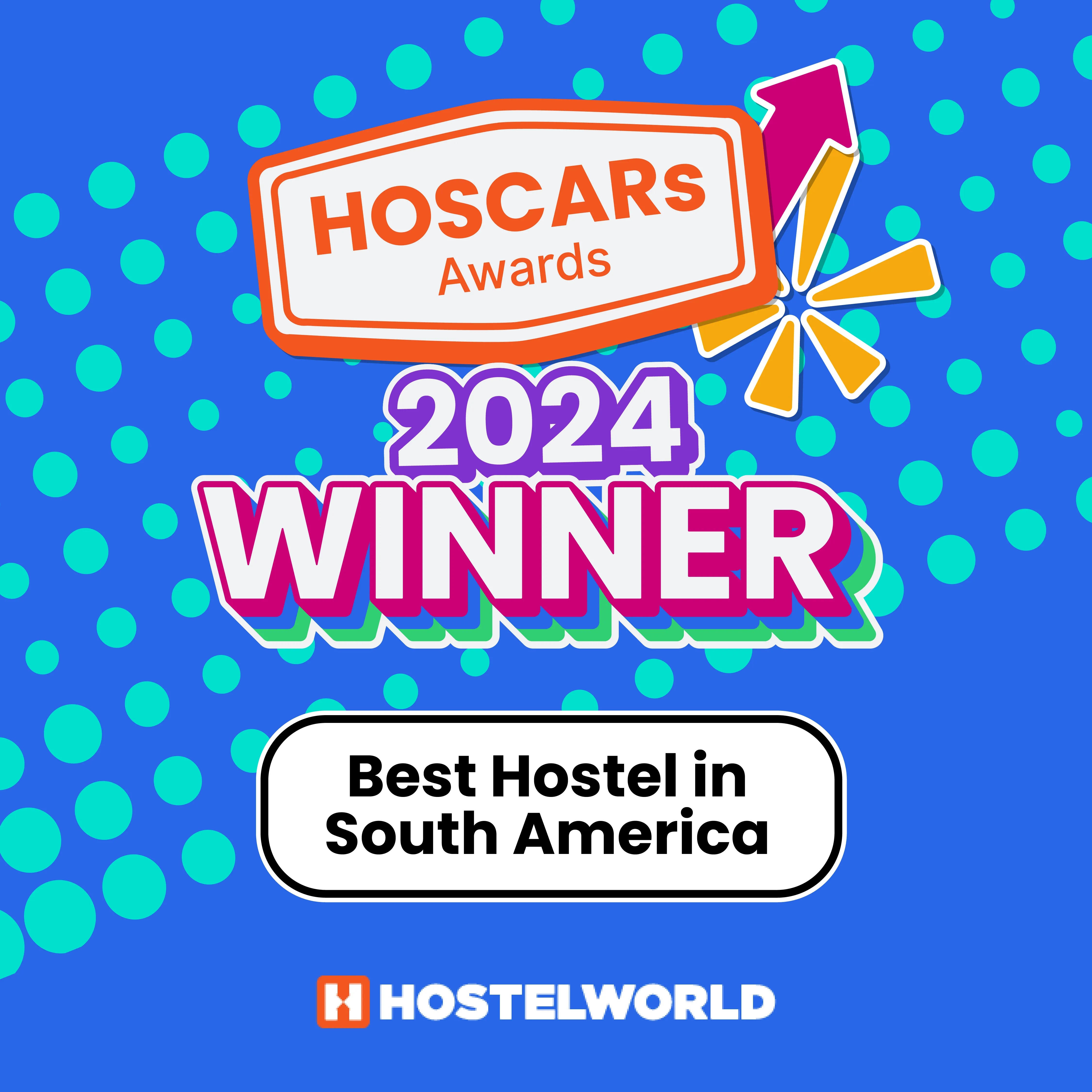 2nd — Bestes Hostel in Südamerika, Hostelworld 2024
