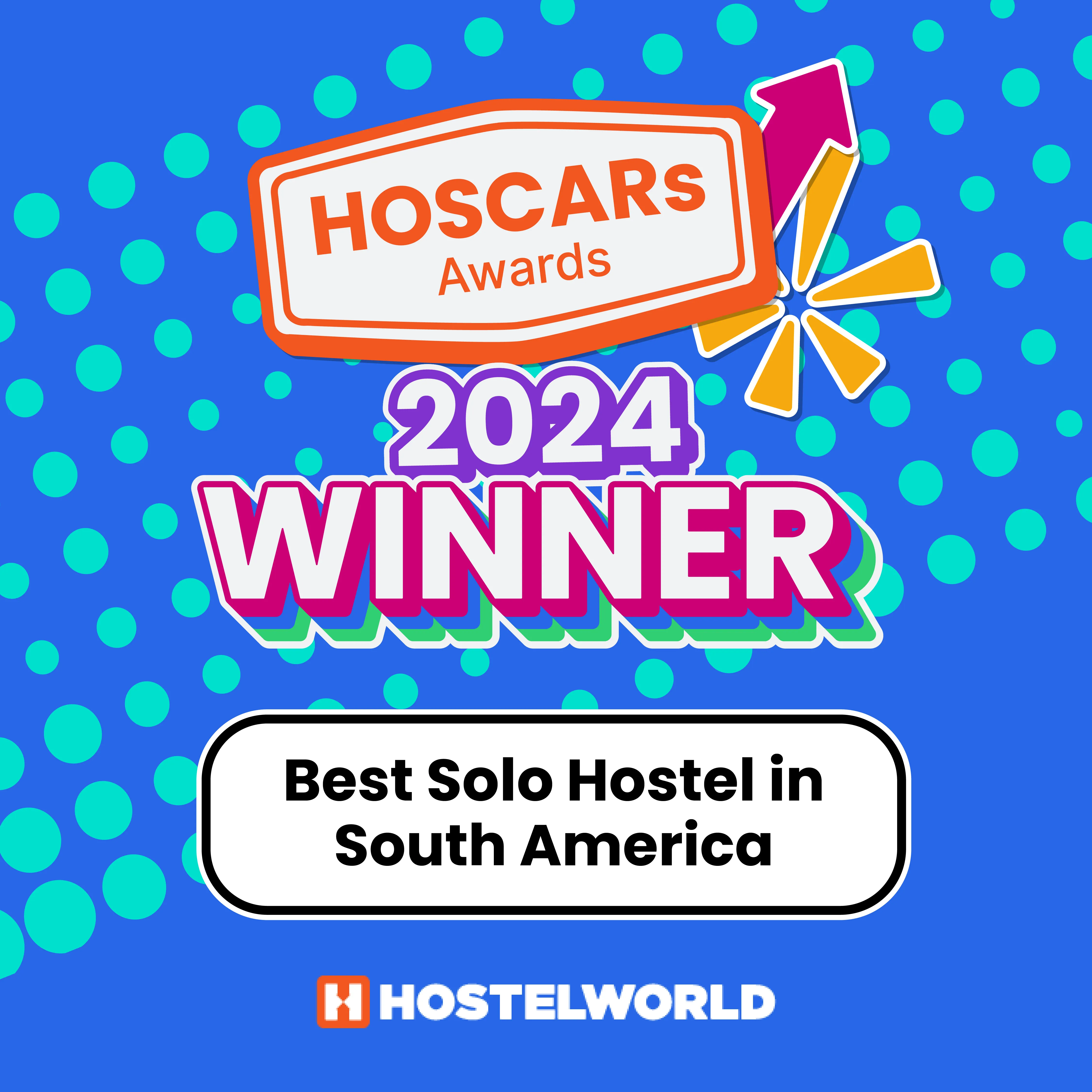 1st — Bestes Hostel für Alleinreisende in Südamerika, Hostelworld 2024